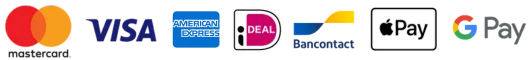 Accepted secure payment methods including Visa Mastercard PayPal and Apple Pay
